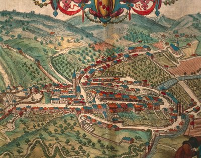 Serravalle Scrivia z Civitates Orbis Terrarum od Georga Brauna od Georg Braun and Hogenberg Franz