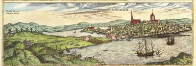 Stockholm, Švédsko od Georg and Hogenberg Franz (1535 90) Braun