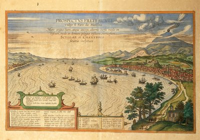 Messinská úžina z měst světa od Georga Brauna od Georg Braun and Hogenberg Franz