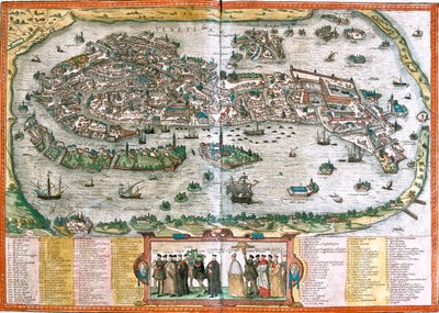 Benátky, Itálie od Georg and Hogenberg Franz (1535 90) Braun