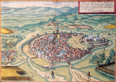 Pohled na Novaru, Georg Braun a Franz Hogenberg od Georg Braun and Hogenberg Franz