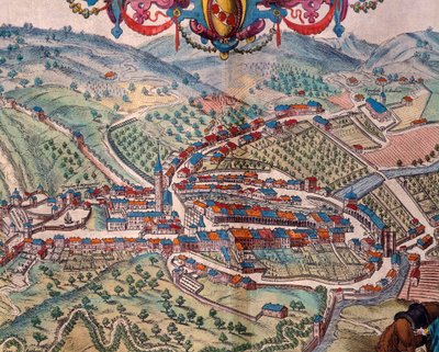 Pohled na Serravalle Scrivia od Georga Brauna a Franze Hogenberga od Georg Braun and Hogenberg Franz