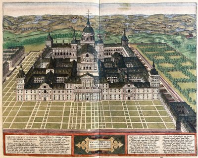 Klášter (palác krále Filipa II.), Španělsko (rytina od Georg Braun and Hogenberg Franz