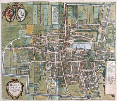 Haag, Nizozemsko (rytina od Georg Braun and Hogenberg Franz
