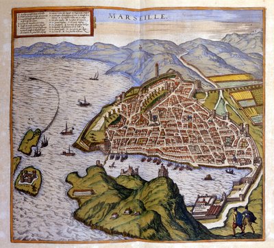 Pohled na Marseille z Atlasu Braun a Hogenberg od Georg Braun and Hogenberg Franz