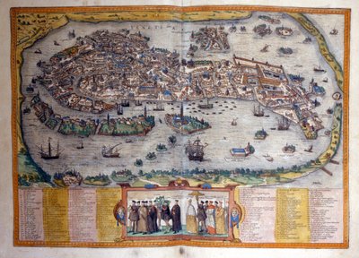 Pohled na Benátky z Atlasu „Civitates Orbis Terrarum“ od Brauna a Hogenberga od Georg Braun and Hogenberg Franz