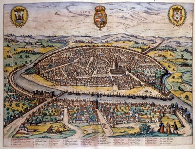 Pohled na Sevillu z atlasu Brauna a Hogenberga od Georg Braun and Hogenberg Franz