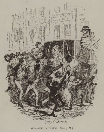 Vystupování na veřejnosti (rytina) od George (after) Cruikshank
