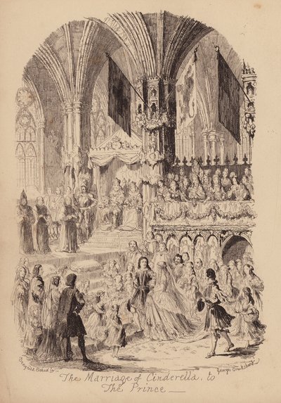 Popelka a skleněný střevíček (rytina) od George (after) Cruikshank