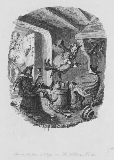 Dědečkův příběh aneb dovádění čarodějnic (rytina) od George (after) Cruikshank