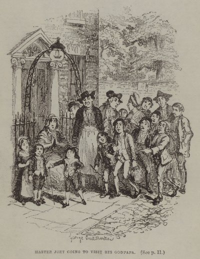 Mistr Joey jde navštívit svého Godpapa (rytina) od George (after) Cruikshank