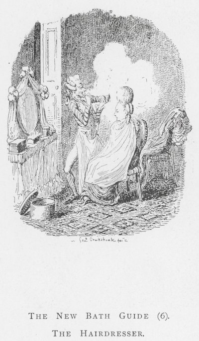 The New Bath Guide, Kadeřník (rytina) od George (after) Cruikshank