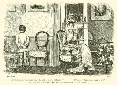 Netrpělivý (rytina) od George (after) Du Maurier