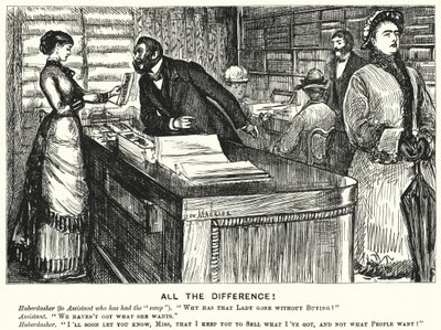 Punch cartoon: All the Difference! (rytina) od George (after) Du Maurier