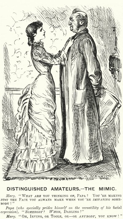 Punch cartoon: Distinguished Amateurs - the Mimic (rytina) od George (after) Du Maurier