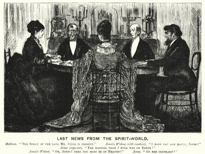 Punch cartoon: Last News from the Spirit World (rytina) od George (after) Du Maurier