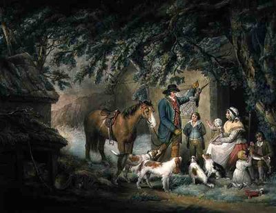 Večer, aneb Návrat sportovce, ryté a hospodské. od Josepha Grozera (asi 1755-99) od George (after) Morland