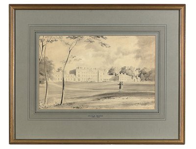 Carton House, Co. Kildare, sídlo vévody z Leinsteru (tužka a šedá barva) od George (after) Petrie