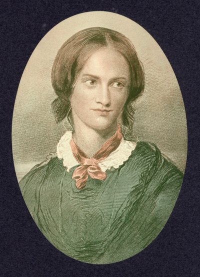 Charlotte Bronte , anglický romanopisec (barevná rytina) od George (after) Richmond