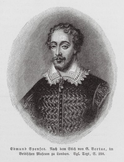 Edmund Spenser, anglický básník (rytina) od George (after) Vertue