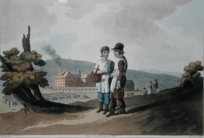 Factory Children, z ‚Costume of Yorkshire‘ vyrytý Robertem Havellem (1769-1832) 1814 (barevně lito) od George (after) Walker