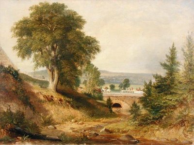 Canal Aqueduct Crossing a Stream, c.1840-49 (olej na plátně) od George (attr.) Harvey