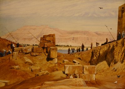 Figurky v práci, Luxor (tužka a akvarel na papíře) od George 9th Earl of Carlisle Howard
