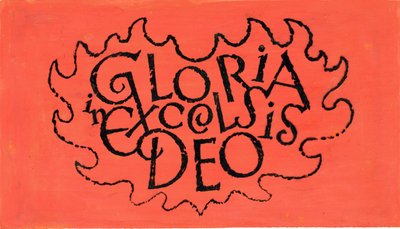 Gloria in Excelsis Deo, 70. léta (indický inkoust na průhlednosti přes kvaš na papíře) od George Adamson