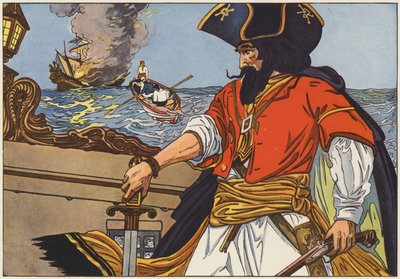 Černovous, nejslavnější z pirátů na pobřeží Atlantiku od George Alfred Williams