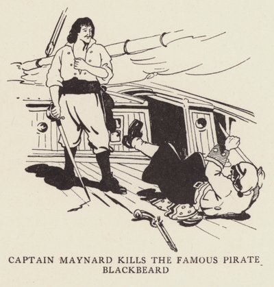 Kapitán Maynard zabije slavného piráta Blackbearda od George Alfred Williams
