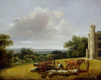 Nakládání vozu se dřevem na hradě Cave, Yorkshire od George Arnald