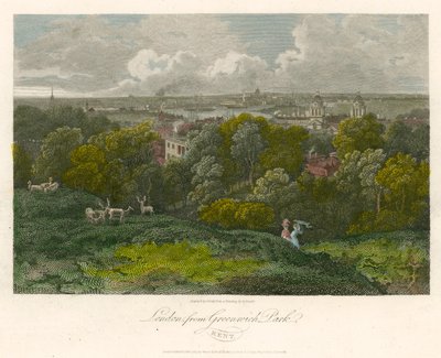 Londýn z Greenwich Park, Kent od George Arnald