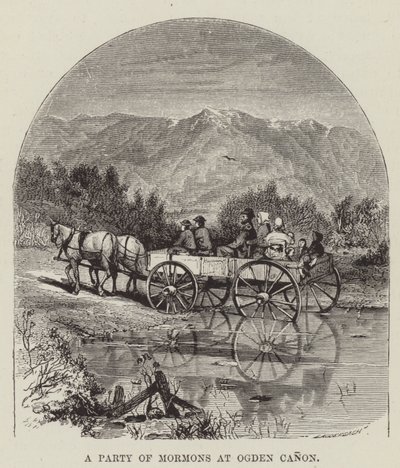 Strana mormonů v Ogden Canon od George Augustus Sala