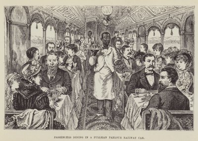 Cestující ve vlakovém voze Pullman Parlour od George Augustus Sala