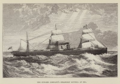 Parník Scythia společnosti Cunard Company na moři od George Augustus Sala