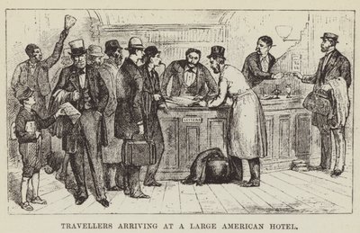 Cestovatelé přijíždějící do velkého amerického hotelu od George Augustus Sala