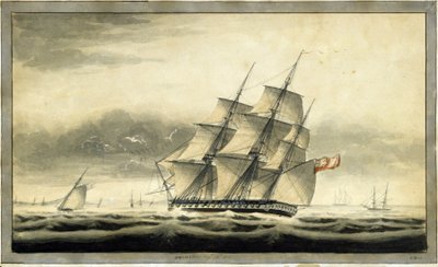 Vojenská transportní loď HMS Akbar (1806), 10. srpna od George Back