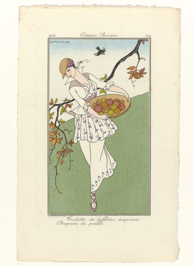 Journal des Dames et des Modes, Costumes Parisiens, 1914, č. 179: Toalety v taftu (...) od George Barbier