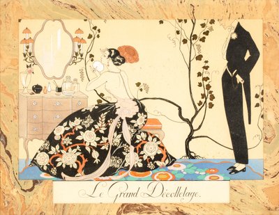 Le Grand Décolletage, z Le Bonheur du Jour nebo, Les Graces à la Mode, 1924. od George Barbier