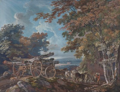 Timber Wain on a Rough Road (jeden z páru) od George Barret