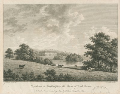 Trentham Hall: rytina, nd [c 1781] (tisk) od George Barrett