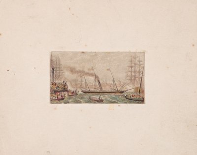 Needle-box Print: The Royal Fleet in Kilkenny Bay (?) od George Baxter