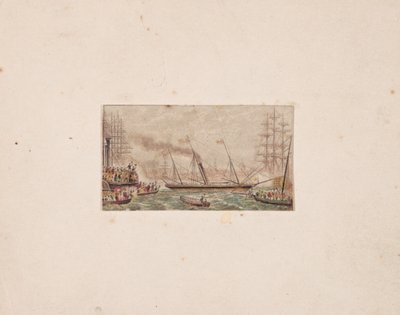 Needle-box Print: The Royal Fleet in Kilkenny Bay, 1850. od George Baxter