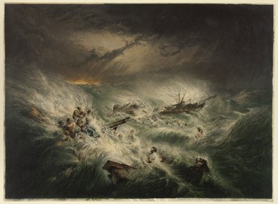 The Wreck of the Reliance (12. listopadu 1842) od George Baxter