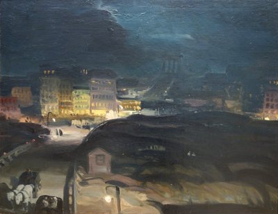 Přiblížit se k mostu v noci od George Bellows