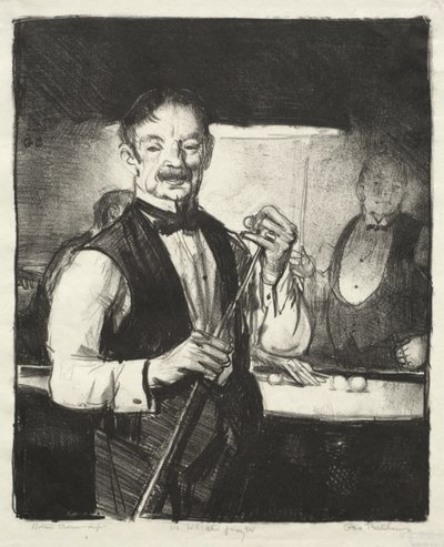 Starý kulečníkový hráč od George Bellows