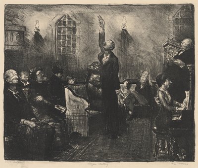 Modlitební setkání, První kámen od George Bellows