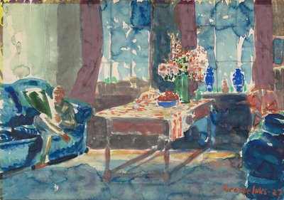 Autoportrét: Interiér mého bytu v New Yorku od George Benjamin Luks