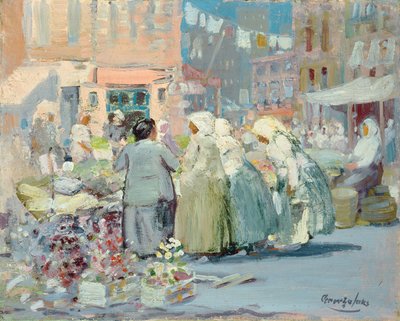 Jarní ráno, Houston a Division Streets, New York od George Benjamin Luks
