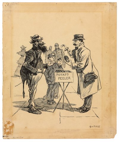 Street Vendor, cca 1895 (inkoust na papíře) od George Benjamin Luks